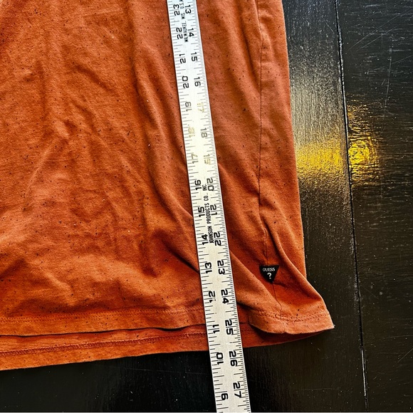 Guess XS Orange and Black Speced T-Shirt Dressy Buttons - Picture 4 of 7